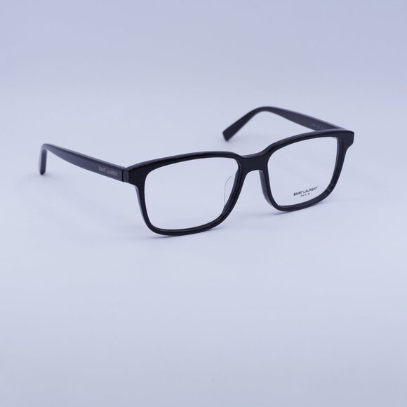 Saint Laurent SL458/F 001 Eyeglasses Black 55mm Rectangle Frame - Picture 3 of 11